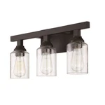 Craftmade Chicago Light Vanity, Flat Black/clear Seeded 53103-FB. Fixed Price $139.99.