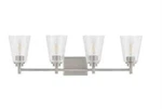 Hampton Bay Wakefield 31 In. 4-LIGHT Brushed Nickel Bath Vanity. Fixed Price $53.35.