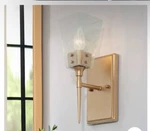 Lnc Seeded Glass Wall Sconce Dark Gold. Fixed Price $24.95.