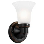 Oil Rubbed Bronze Light Wall Fixture With Frosted Glass 8.25 5.1. Fixed Price $37.79.