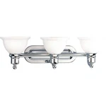 Madison 3-LIGHT Polished Chrome Etched Glass Traditional Bath Vanity. Fixed Price $82.74.