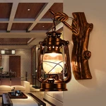 Wrought Iron Single Bulb Wall Lamp Nautical Sconce With Branches Arm. Fixed Price $39.90.
