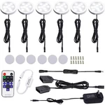 Aiboo 12V Led Under Cabinet Kit 6 Pack Black Cord Aluminum Puck Lights.... Fixed Price $39.50.