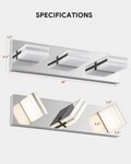 Vonluce Bathroom Vanity Fixture, 3-LIGHT Modern Led Lights, 3CCT. Fixed Price $62.99.