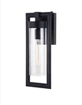 Vaxcel Malmo 7" Outdoor Wall Light, Matte Black/clear Seeded Glass - T0686. Fixed Price $109.00.