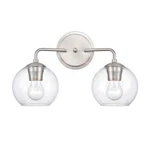 Millennium Lighting 16 In. 2-LIGHT Brushed Nickel Vanity With Clear Glass. Fixed Price $21.99.