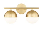 Z-lite 7517-2V Realm Sphere Light 16"W Vanity Gold. Fixed Price $220.00.