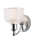 Maxim 11321 Chrome Hollow Single Light 8"H Wall Sconce With Glass Bell Shade. Fixed Price $61.20.