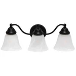 Lalia Home 7.5 In. 3-LIGHT Black And Alabaster Shades Vanity Wall Fixture. Fixed Price $42.99.