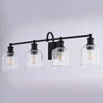 Vaxcel Northbrook 32" 4-LIGHT Matte Black Vanity With Clear Seeded Glass. Fixed Price $159.00.