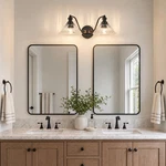 20 Inch Bathroom Black Glass Shade Led Vanity Light Mirror Wall Sconce Fixture. Fixed Price $72.99.