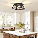 Fadimikoo 2-LIGHT Black Flush Mount Ceiling Fixture, Industrial Hallway.... Fixed Price $45.29.