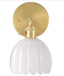 Shenmoyl Battery Operated Wall Sconce White Tulip Glass Lampshade Remote H31K. Fixed Price $30.00.