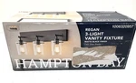 Hampton Bay Regan 21 In. 3-LIGHT Matte Black Bathroom Vanity Clear Glass. Fixed Price $52.99.