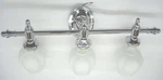 Trans Globe 7143 Three Lamp Vanity Light Fixture Chrome Finish Etch White Glass. Fixed Price $49.95.