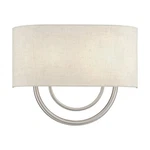 Livex Stratton 2LT 15" Ada Sconce, Nickel/oatmeal Fabric/white 60273-91. Fixed Price $197.96.