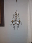 Italy 60S Hollywood Regency Gold Italian Wall Sconce Fixture 2 Lights. Fixed Price $150.00.