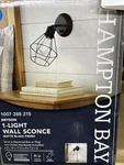 Hampton Bay Bryson 1-LIGHT Matte Black Wall Sconce. Fixed Price $21.17.