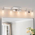 Esfos 5-LIGHT Modern Vanity Fixture Over Mirror, Brushed Nickel Bathroom. Fixed Price $195.48.