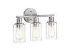 Pia Ricco 17" 3-LIGHT Brushed Nickel Vanity Farmhouse Wall Lamp Bathroom Fixture. Fixed Price $33.68.