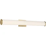 Nuvo Lighting Lena Led Large Vanity, Brushed Brass/striped Lens 62-1593. Fixed Price $341.99.
