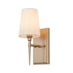 Lnc 1-LIGHT Gold 4.7 In. Wall Sconce With Bell Fabric Shade A04033. Fixed Price $35.95.