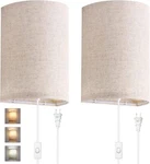 Avv Wall Sconces Set Two, Lamp Plug In With On/off Switch, Beige. Fixed Price $46.10.