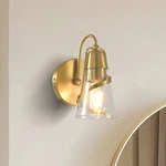 Parrot Uncle Modern 1-LIGHT Gold Wall Sconce With Seeded Glass Shade,. Fixed Price $64.43.