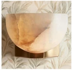 Bowl-shaped Alabaster Sconce, 6 Diam Unique Textures Stone Wall Lamp (brass). Fixed Price $104.99.