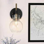 Zevni 1-LIGHT Modern Black Wall Sconce, Diy Brass Bathroom Vanity Light, Indoor. Fixed Price $17.99.