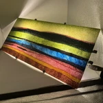 Vtg Ikea Gyllen Abstract Art Glass Wall Lamp Sconce Julia Treutiger 22X10". Fixed Price $130.91.