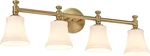 Hanaloa Bathroom Vanity Fixtures Traditional Aged Brass 4 Lights Opal Shde. Fixed Price $134.95.