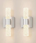 Brushed Nickel Wall Sconces Set Of 2, Led Bathroom Vanity Light Fixtures, Har.... Fixed Price $132.32.