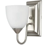 Sunset Lighting 100 Watt Bathroom Wall Sconce Milk Glass Shade LED81. Fixed Price $18.95.