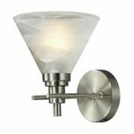 Elk Lighting Pemberton 1-LIGHT Vanity Lamp, Nickel/white Marbleized. Fixed Price $71.99.