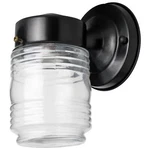 Sunlite Wall Mount Jar Style Outdoor Fixture, Black Finish, Clear Glass. Fixed Price $28.82.