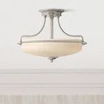 Quoizel Griffin Collection 17" Antique Nickel Opal Glass Ceiling Light. Fixed Price $239.99.