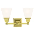 Livex Mission Bathroom Vanity Lighting, Polished Brass 1032-02. Fixed Price $249.96.