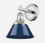 Golden Lighting Orwell 1-LIGHT Chrome With Navy Shade Bath Vanity. Fixed Price $44.99.