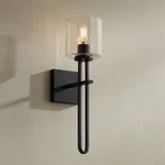Possini Euro Katrina 17 1/2" High Black Wall Sconce. Fixed Price $149.99.