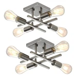 Youroke 2 Pack 4-LIGHT Semi Flush Mount Ceiling Modern Brushed Nickel. Fixed Price $90.98.