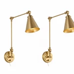 (2 Pack) Mlian Vintage Adjustable Swing Arm Wall Lamp Foldable Gold Wbwl Y004 Bs. Fixed Price $54.99.