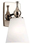 Kichler 6" 1 Light Wall Sconce With Satin Etched Case Opal Polished Nickel. Fixed Price $65.00.