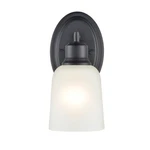 Millennium Lighting Amberle Wall Sconce, Black/frosted White 2801-MB. Fixed Price $49.90.