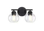 Uixe 13.33 In. 2-LIGHT Matte Black Bathroom Vanity With Clear Glass Shade. Fixed Price $25.00.