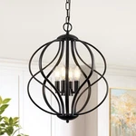 Yurnyq Modern Black For Dining Room, 4 Lights Geometric Chandelier.... Fixed Price $172.19.
