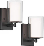 Wall Sconces Set Of 2 Modern Vanity Lights With Double Clear Glass Shade Matte. Fixed Price $68.99.