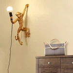 Monkey Shape Wall Light Vintage Golden Table Lamp Resin Sconce Fixture Usa. Fixed Price $73.63.