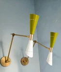1950'S Mid Century Modern Brass Italian Wall Sconce Stilnovo Fixture. Fixed Price $199.93.