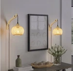 Plug Sconce,farmhouse Wicker Lamp In,hand Woven Rattan Wall.... Fixed Price $43.96.